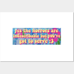 The Horrors Are Indescribable Bumper Sticker Posters and Art